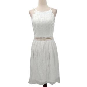 BCX SZ 3 juniors white lace halter sleeveless high low dress NWT B127 *flaw